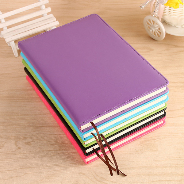 A5 Classic Notebook, PU Leather Hard Cover Diary Business Notepad, 100 Sheets Note Book (5 Color)- School Office Notebooks