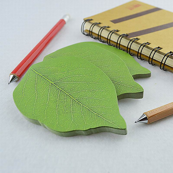 Green Cute Memo Pad Creative Leaf Sticker Note For Kids Gift Novelty Item Korean Stationery