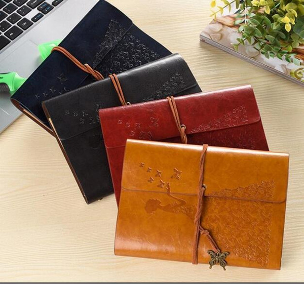 Vintage Butterfly Bandage Notepad Multi Color Travel Diary Book Creative PU Leather Notebook