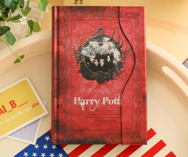 Vintage Harry Potter notepads Retro paper Magic Diary Book Notepad Magnet Notebook office school supplier student paper notebooks epacket