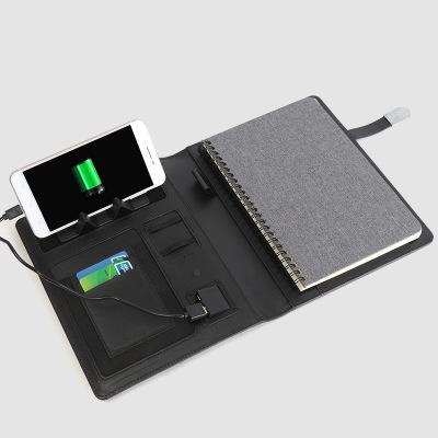 NEW A5 business travel notebook planner with6000mAh/8000mAh power charger foldable cellphone stand rack cable gift