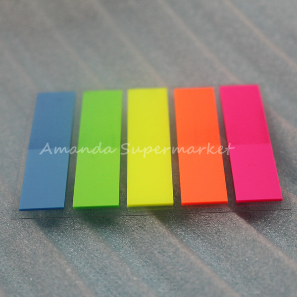 2000PC(20 sets) Fluorescent Rectangle Shape Sticker Bookmark Memo Sticky Notes