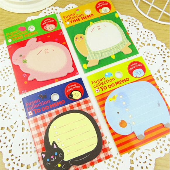 201506 Sale Cute Animals Sticky Note Memo Pad Notewidget Notepad Cartoon Paper Notebook free shipping S715M