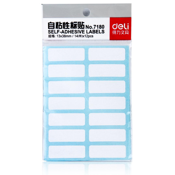 1pcs Deli 7180 self-adhesive stickers self-adhesive stickers 13x38mmx14 12 pieces / bag classification label