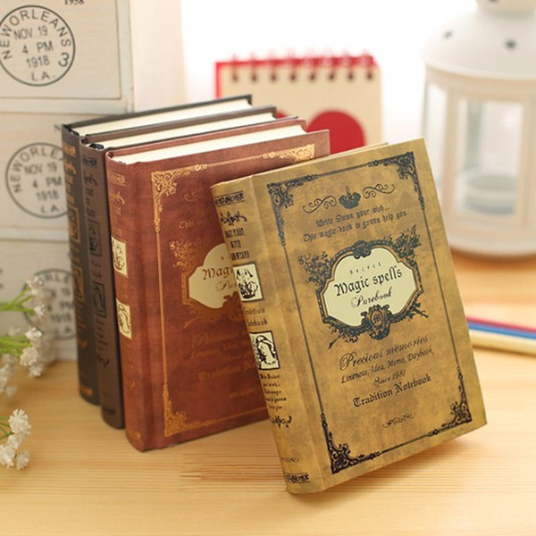 64K Small Pocket Vintage Notebook Handcover Magic Spells Pockets Book Planner Journal Traveler Notepad