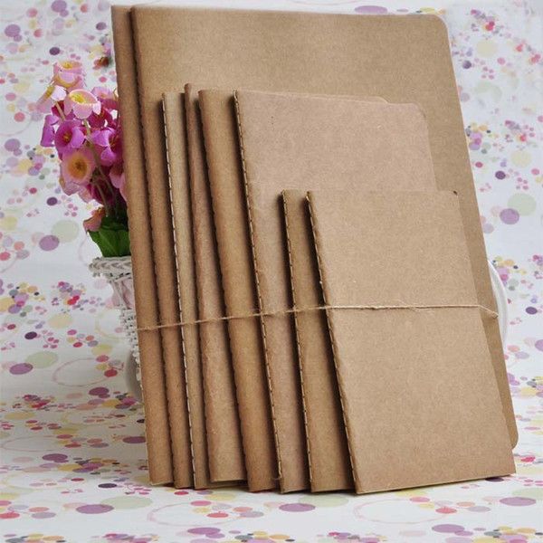 Wholesale- Cowhide Paper Notebook Blank Notepad Book Vintage Soft Copybook Daily Memos Kraft Cover Journal Notebooks