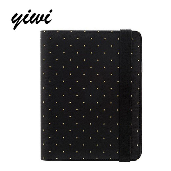 2017 Original Yiwi A5 A6 A7 Polka Dot Black Elastic Organizer Planner Diary Kawaii Notebook Diy Stationery 0ffice School