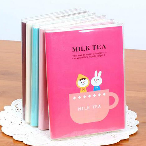 6 Colors Cute Kawaii Notebook Cartoon Milk Tea Journal Diary Planner Notepad For Kids Gift Korean Stationery