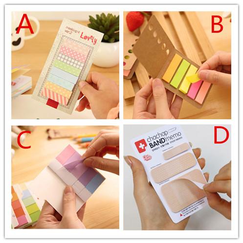 160 Pages Cute Kawaii Memo Pad Plaids and lines Note Sticky Paper Stationery Planner Stickers Notepads Office School Supplies