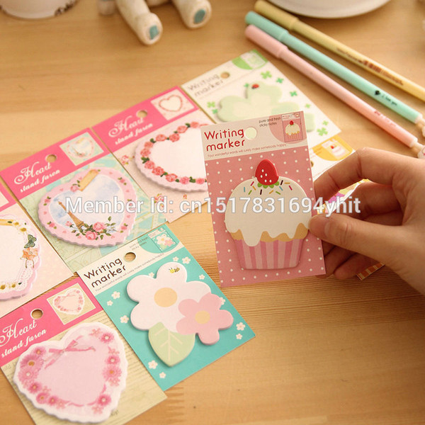 4PCS Cute Cartoon Notes Index Flag Sticky Notes Paper Stickers Memo Pad Bookmark writing Marker