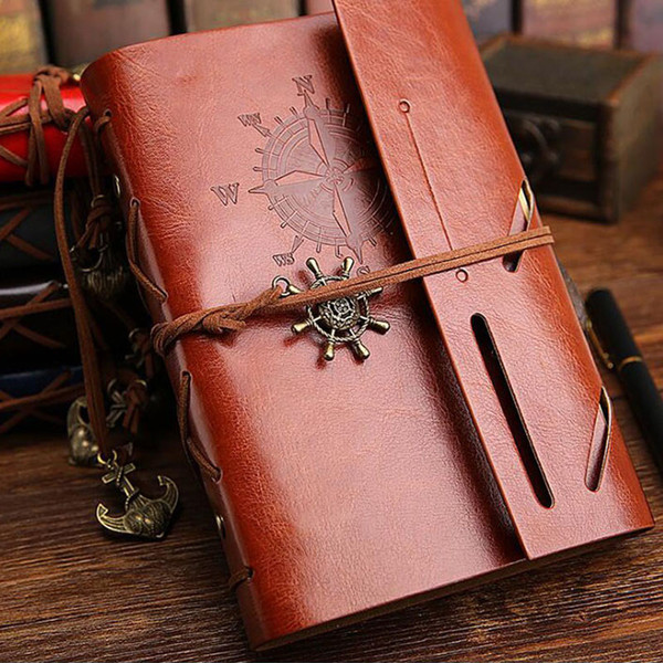 vintage garden travel diary books kraft papers journal notebook spiral Pirate notepads cheap school student classical books ZA5851