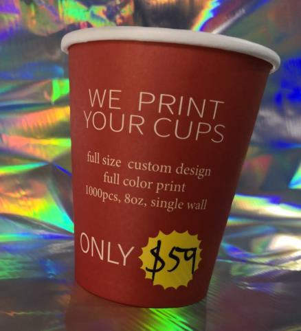 custom 8oz paper cups single wall 1000pcs custom print