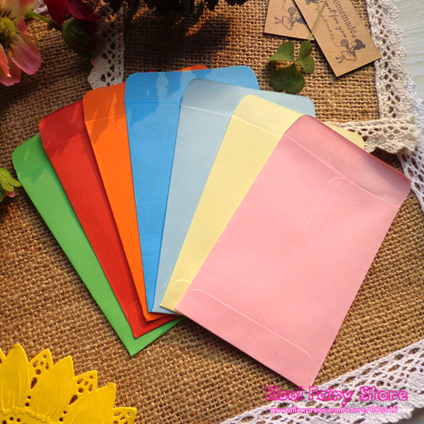 NEW! Mini Size 7x10cm, 8 Candy colors Envelopes / Paper Gift bag, Party Favor Message Mini Paper Bag 200pcs/lot