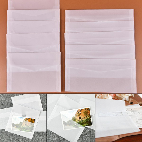 500pcs/pack Paper Translucent Envelope Message Card Letter Storage Gift Stationary