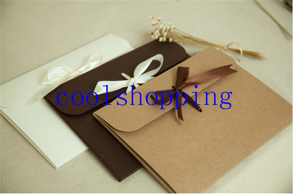 24*18*0.7cm bow Kraft paper pocket bag Kerchief Handkerchief Silk scarf packing boxes card gift Envelope box