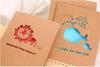 free shipping 180*110mm New vintage Kraft paper color hollow happy life gift card greeting card with envelope Students DIY Cards