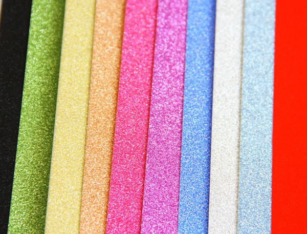 New Eco-Friendly Self-adhesive A4 Glitter Bling paper EVA Foam Sheet DIY Craft Home Wall Decorations 10pcs/lot