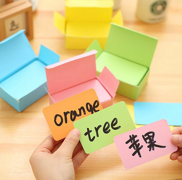 Free shipping DIY Gift Greeting Cards Colors Message Paper Cards Small Round Corner Memo Cards