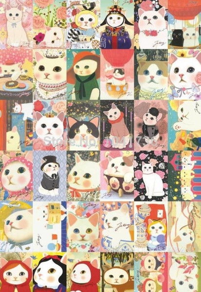 New 36Pcs 1 Set 14.2*9.4cm Vintage Korean Style Jetoy Cat Postcards Gift Greeting Cards Collection Post Card A5