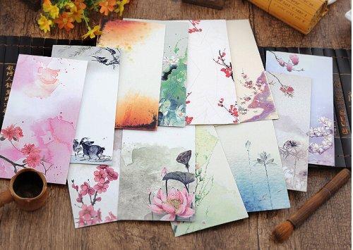 Paper envelops Chinese traditional style Beautiful plum follower lotus in the Qingming rain Middle size Orc