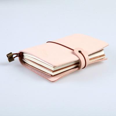 Hot Selling Pink Rope Notebook Vintage Traveler's Notebook Diary Paper Genuine Leather Handmade Sketchbook Notepad TPN006