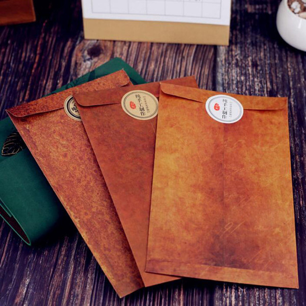 Vintage European Style Envelope 12*20cm Kraft Paper Cards Envelopes DIY Decorative Envelope Small Paper Free Shipping QW8315