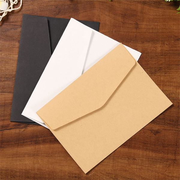 Classical Brown White Black Kraft Blank Mini Paper Window Envelopes Wedding Invitation Envelope Gift Envelope 3 Color