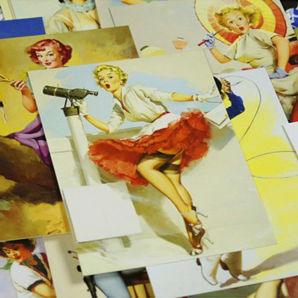 30 pcs/ lot New Vintage Girl Elvgren Marilyn Monroe Van Gogh christmas greeting cards postcards set/Gift Card/Post card 8 design