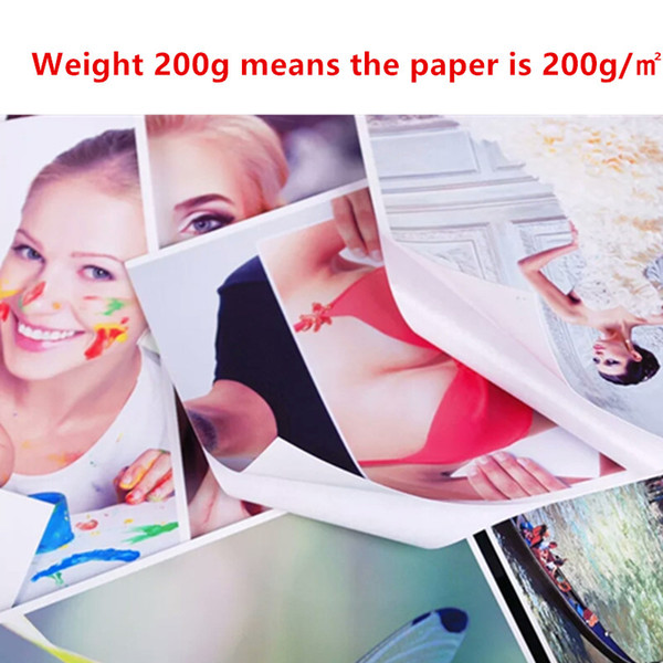 Photo Paper 3R,4R,5R,6R,A7,A6,A5,A4 100 Sheets Glossy Printer Photographic Paper Printing for Inkjet Printers Office Supplies