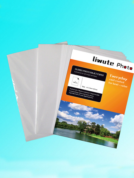 liwute Free Shipping High glossy quality RC 200g 260g A4 for color inkjet printer Luminous smooth surface different size 20sheets/pack