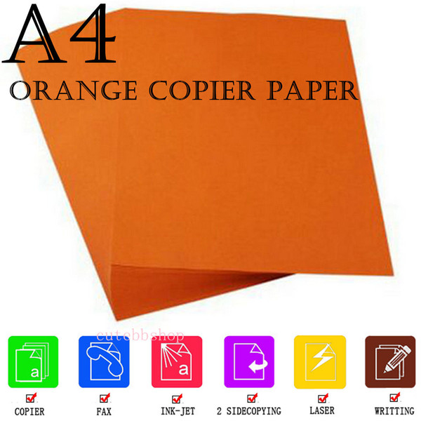 50 Sheets Orange Colored Copy Paper Coloured A4 Card 80gsm Printer Copier Paper