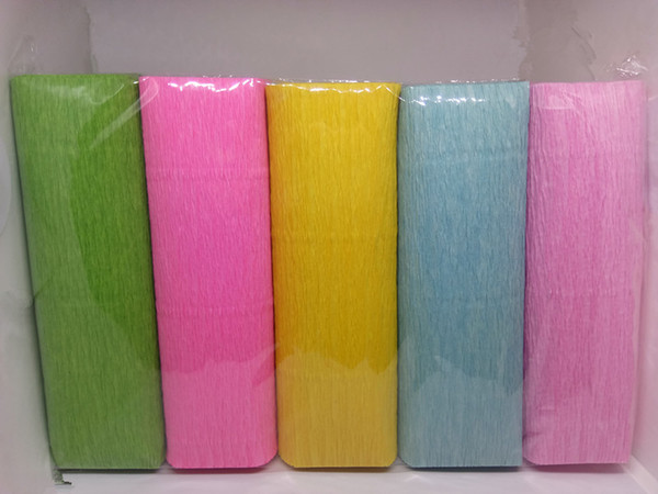 Brand new crepe paper. DIY handmade crepe paper. The wrinkles of paper making flowers. Crepe paper for festival decoration.