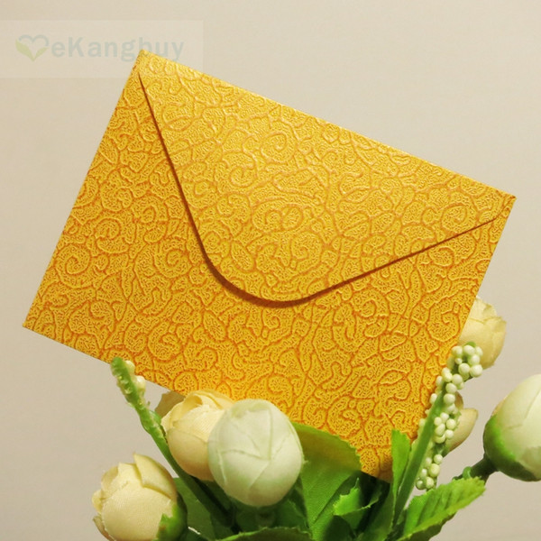 50pcs Golden Embossed Envelope Membership Card Cover Invitation Gift Envelope