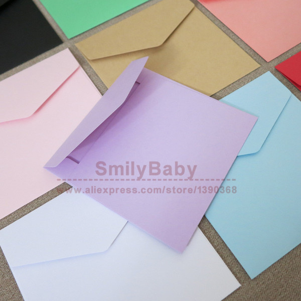 50pcs 158x158mm Color Paper Envelope Greeting Card Wedding Invitation Envelope Cover