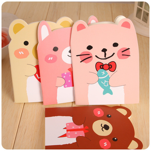 Little Bear Notebook Creative Stationery Cute Animal Cartoon Notepad Available As Gift Portable Notebooks Four Color Selection 0 33xf F R