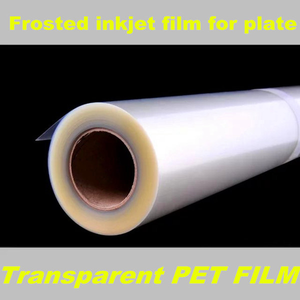 High quality frosted transparetn inkjet pet film for plate making 30m per roll