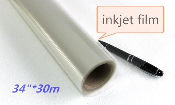 34in*30m PET Transparent inkjet plate making film for screen printing size customized 86cm wide roll