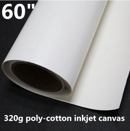 60in premium matte water resistant poly cotton indoor inkjet fine art canvas for pigment ink