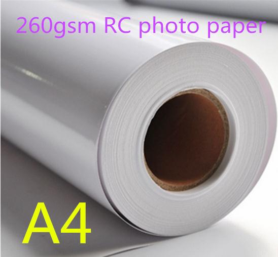 260gsm Glossy Waterproof RC photo paper roll for wholesale 30m per roll