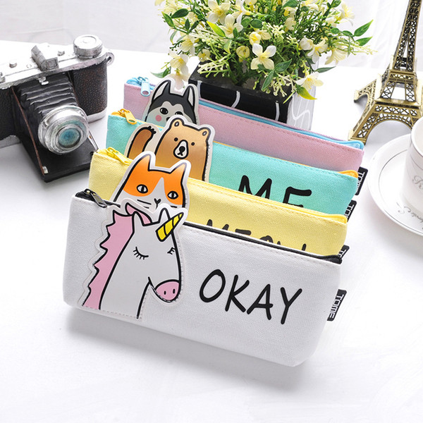 Animal Cartoon Unicorn Pencil Bags Boys Girls Kids Gift School Supplies Stationery Cute Pencil Box Pencil Cases School Supply Tool