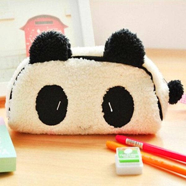 Kawaii Panda plush fluffy Pencil Bag Pouch Cosmetics Bag pouch Case Coin Purse Wallet Office Stationery Supplies