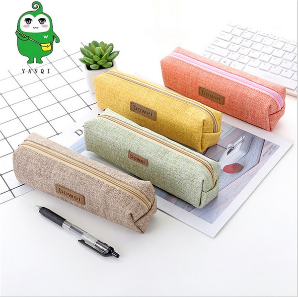 TOPSTHINK Creative custom design pencil pouch cute canvas pencil bag high capacity contracted case for student