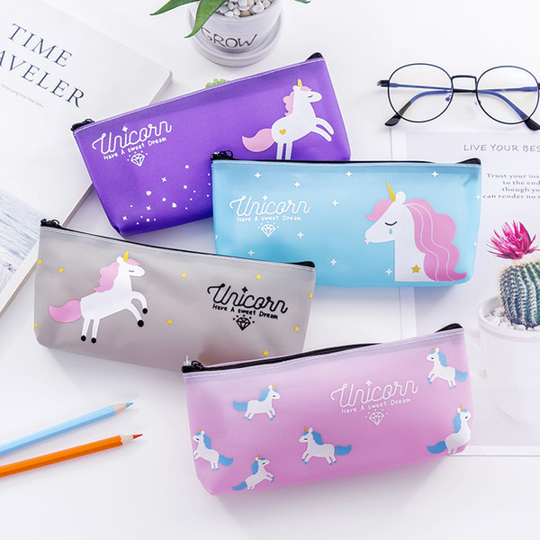 Cute Unicorn Pencil Case Children Pencil Bag Pouch Girls School Pen Holder Zipper Stationery Bag Cases