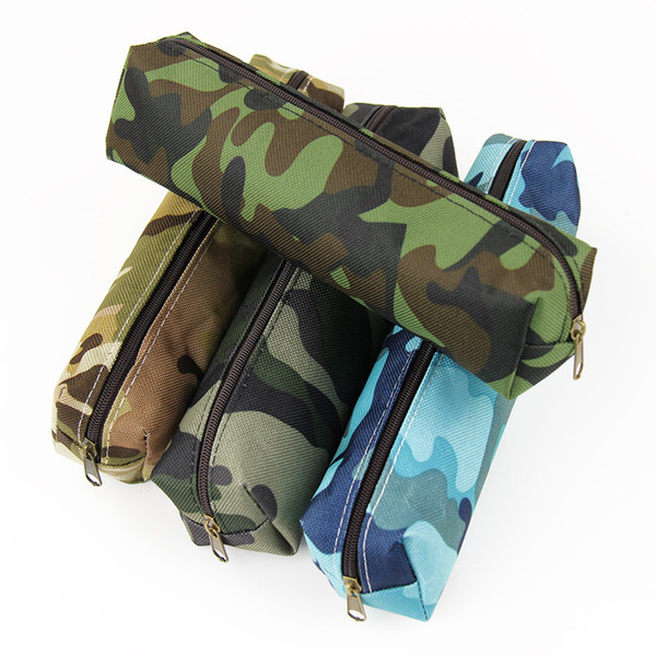 Wholesale-1 Pcs Camouflage Pencil Case School Supplies Colorful Zipper Pouch Office Supplies Pencil Bag