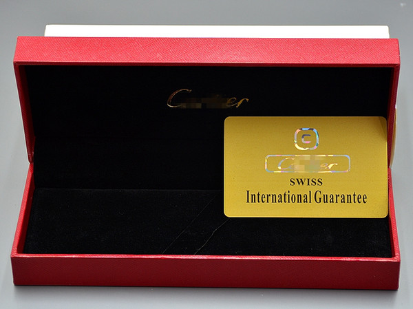 Luxury Cartler Brands Pencil Box Top Grade Red Wooden Box with Warranty Card For Christmas Birthday Valentine Gift packaging Boxs Best