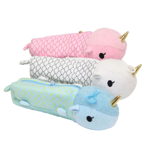 Cartoon Cute Mermaid Pen Bag Fish Plush Purse Toy Princess Pen Bag Cute Beauty Fish Wallet Girl Birthday Gift LJJR822