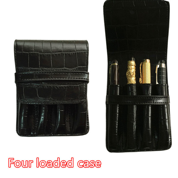 HIGH QUALITY LUXURY Crocodile Skin exquisite carving AND FOUNTAIN PENS CASE HOLDER FOR 4 PEN