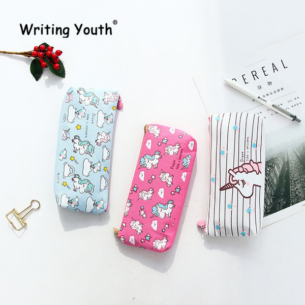 Cartoon Creative Unicorn Kawaii School Supplies Stationery Gifts Cute Zipper Pencil Case Office School Tools Pencil Box Tools