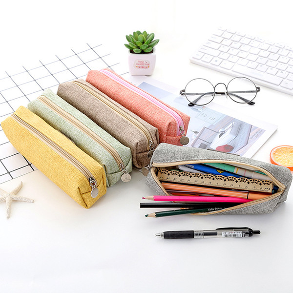 Large Capacity Pen Case Solid Color Stationery Cases Zipper Coin Purse Storage Bag Organizer Pouch Pencil Bags For Man Women DBC DH1052