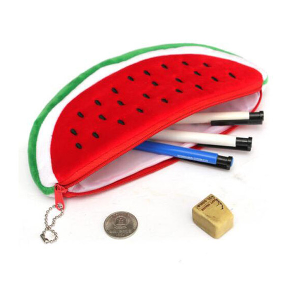 Cute Red Practical Case Volume Watermelon Kids Pen Pencil Case Gift Cosmetics Purse Wallet Holder Pouch School Supplies